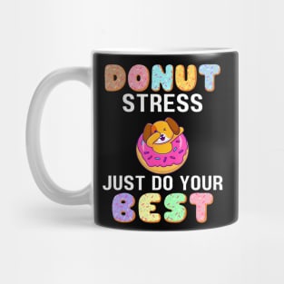 Don't Stress Best Donut Dog Dabbing Test Day Mug